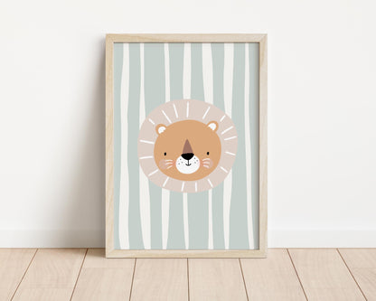 personalised neutral scandi style childrens wall print set for bedroom, nursery or playroom