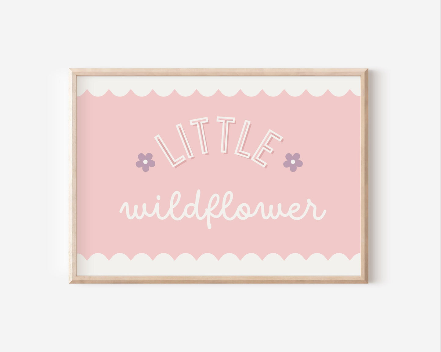 girls "little wildflower" soft pink print for nursery, bedroom or playroom