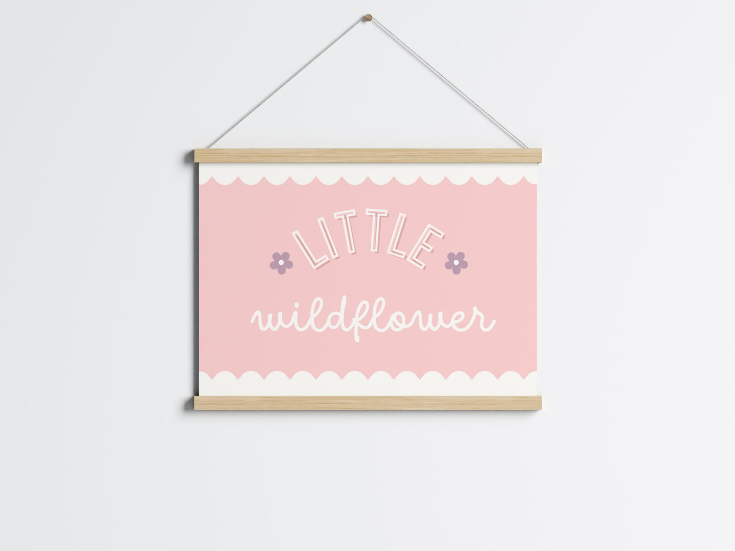 girls "little wildflower" soft pink print for nursery, bedroom or playroom