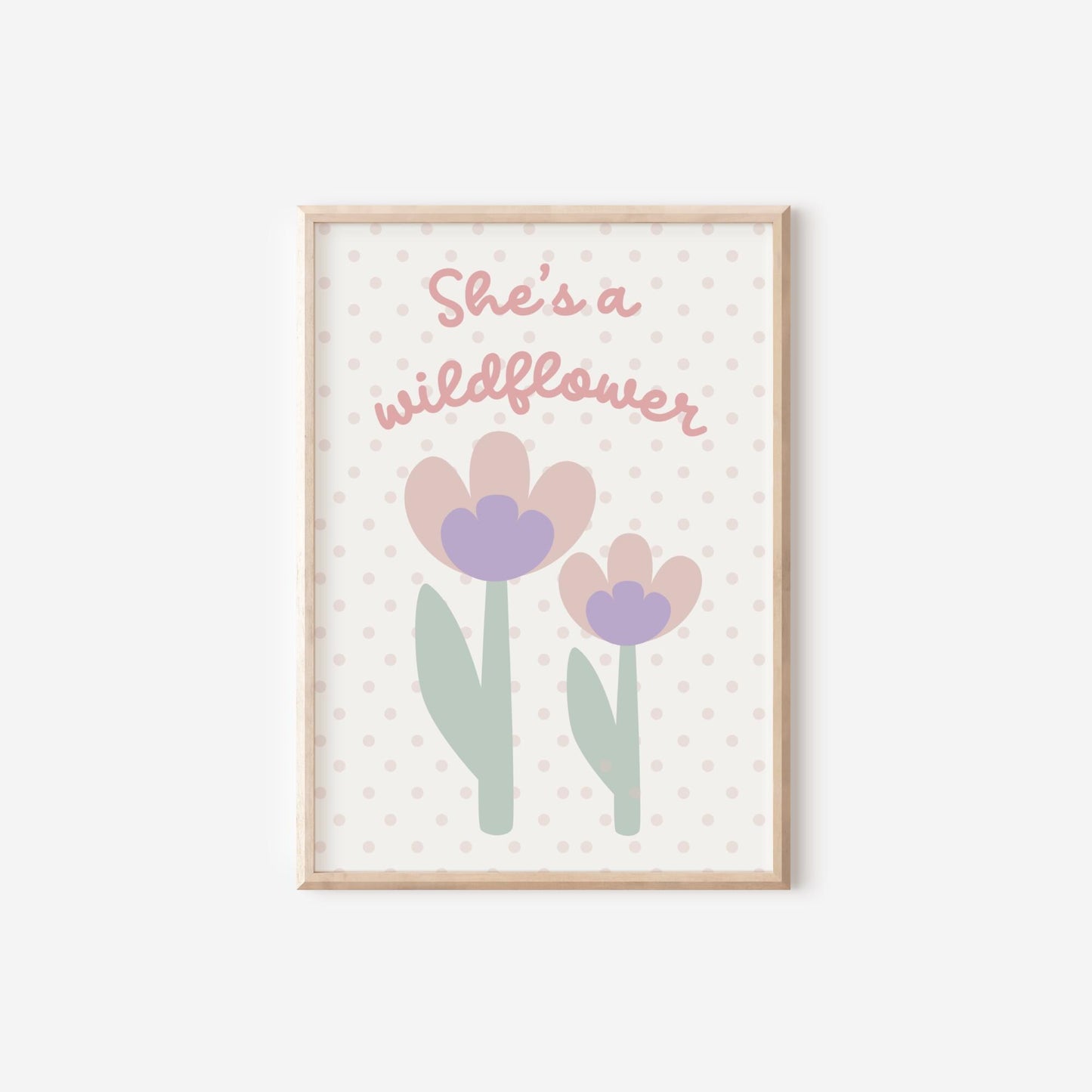 Shes a wildflower girls tulip floral wall print for nursery, bedroom or playroom