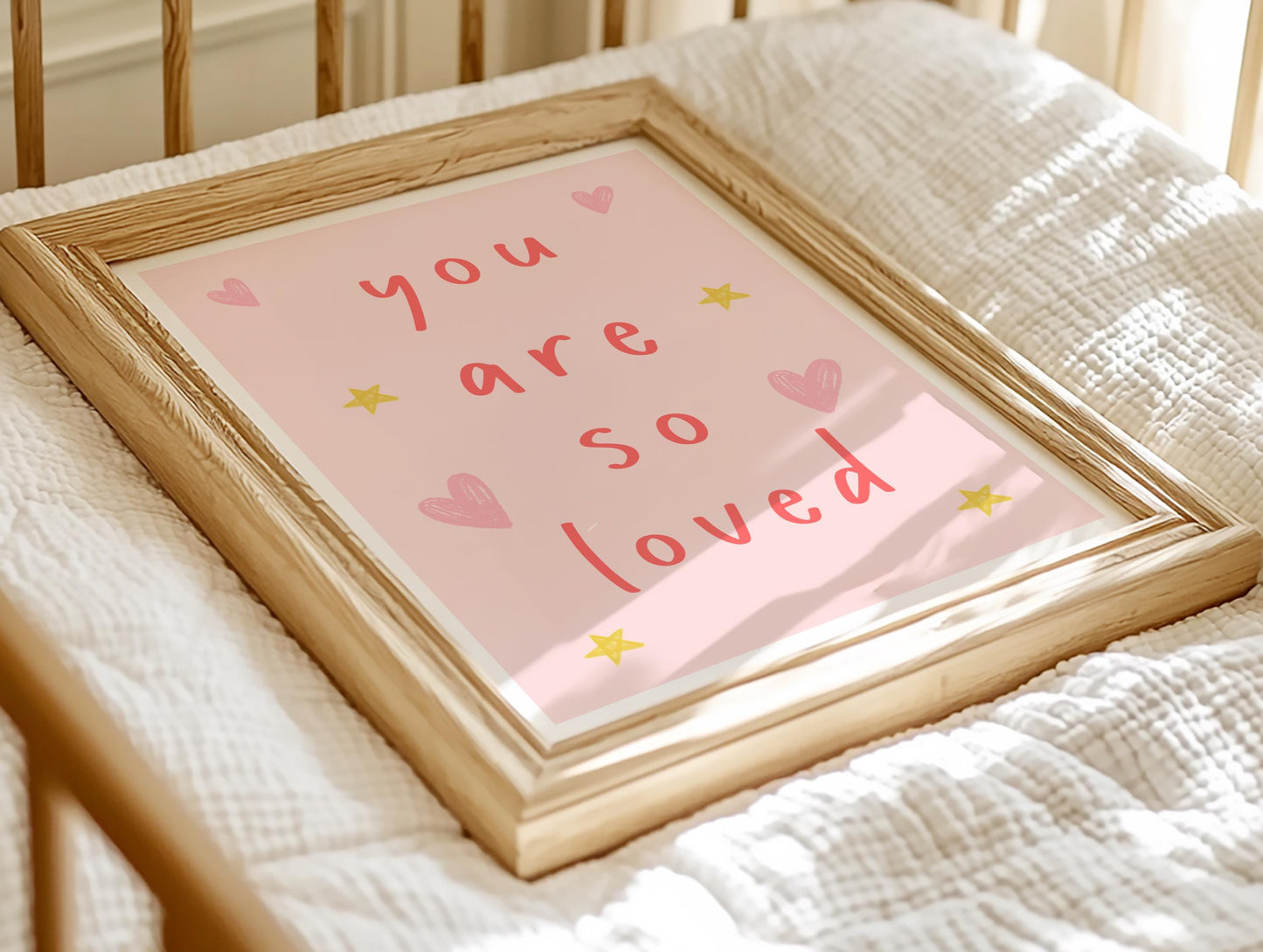 You are so loved, girls nursery quote print, pink girls print, gift for girl