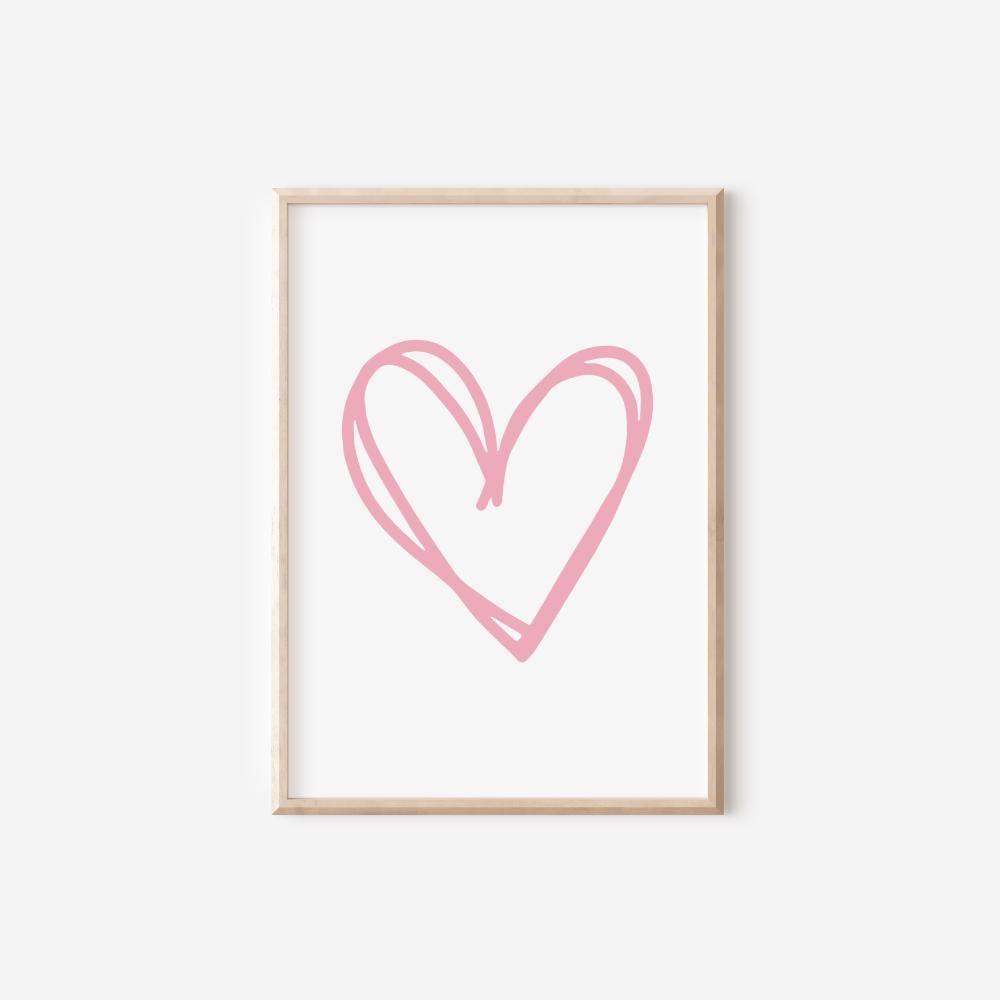 girls gallery set of affirmation wall prints, cherry, heart and star prints for nursery or bedroom
