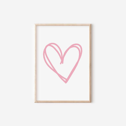 girls gallery set of affirmation wall prints, cherry, heart and star prints for nursery or bedroom