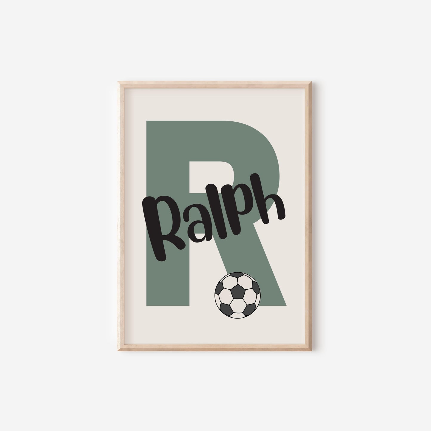 personalised Set of 3 football themed wall Art Prints for bedroom, nursery or playroom