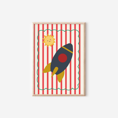 Personalised moon and stars cool kids club Gallery Wall Art for bedroom, nursery or playroom