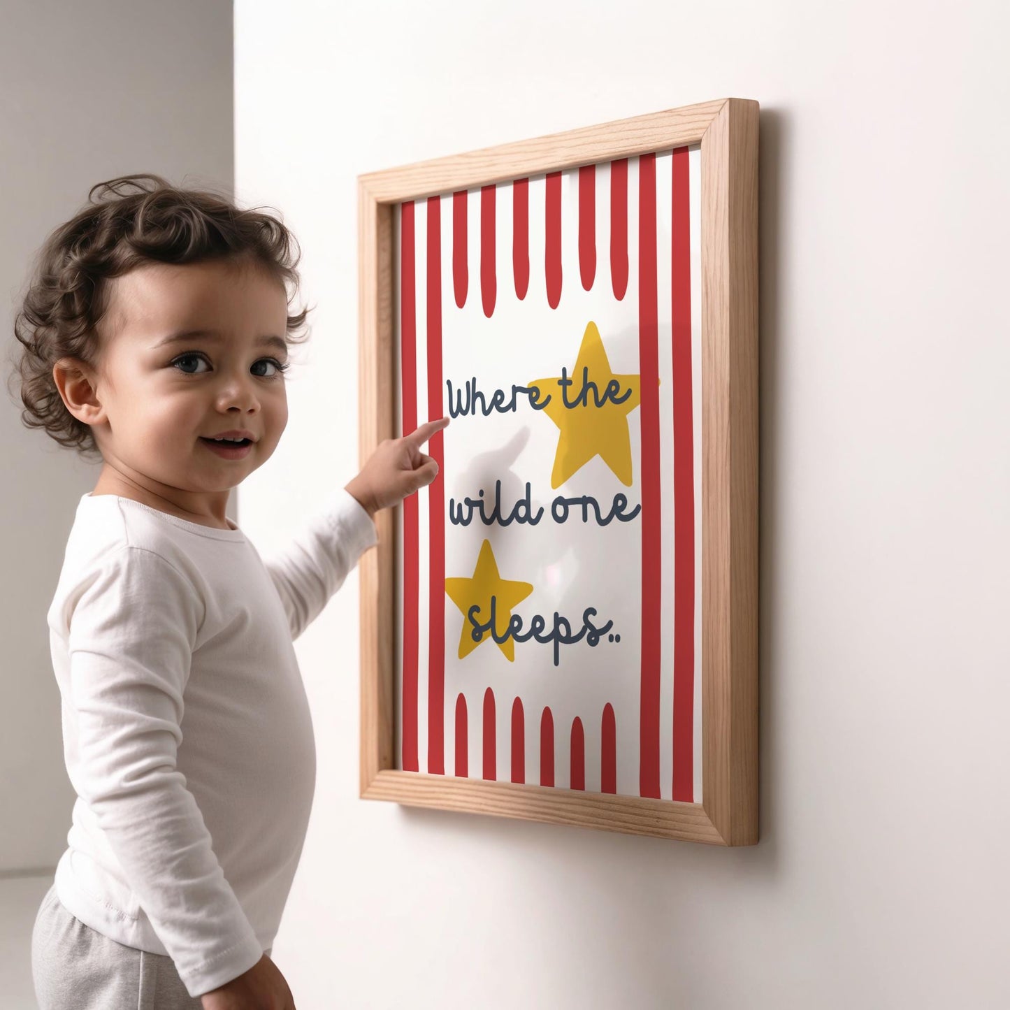 Where the Wild One Sleeps stars wall print for childrens nursery, playroom or bedroom