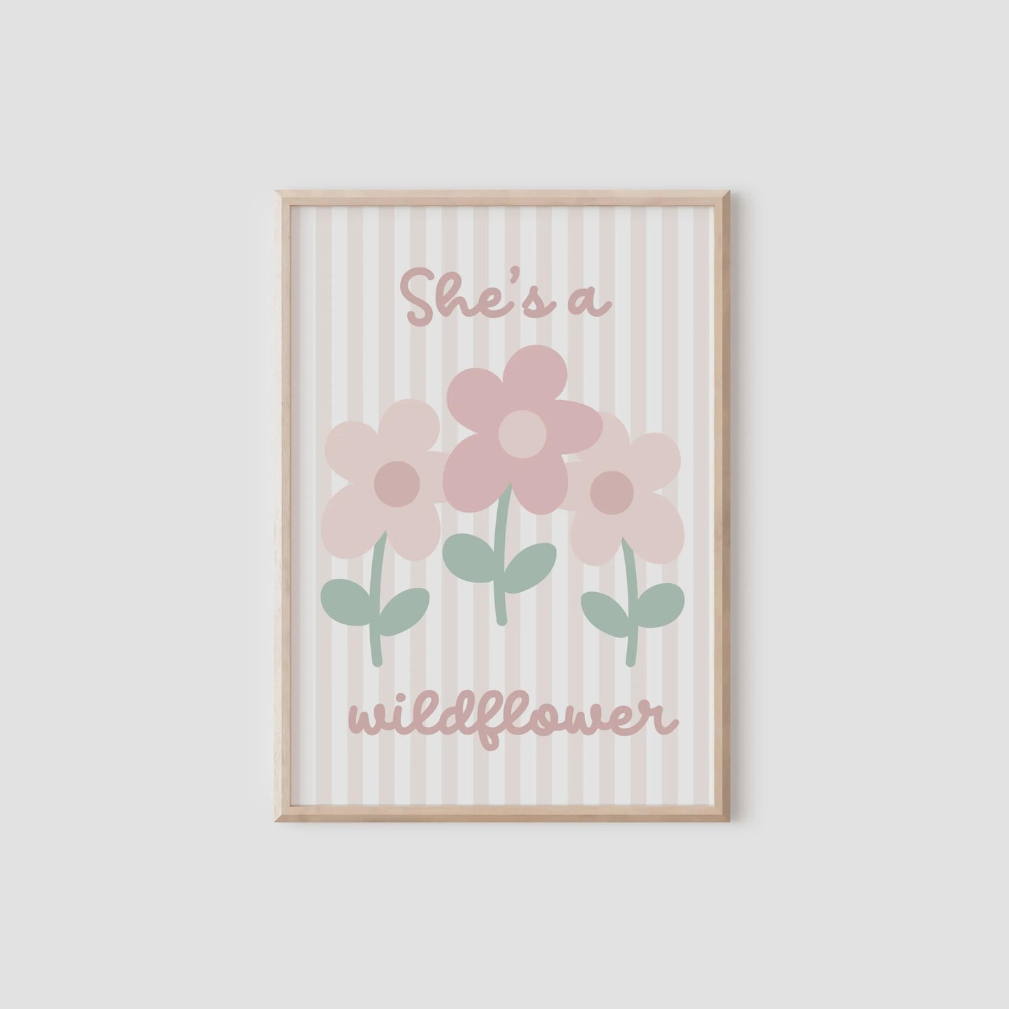 set of 3 personalised girls rainbow whimsical floral designs for bedroom, nursery or playroom