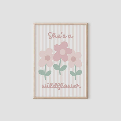 set of 3 personalised girls rainbow whimsical floral designs for bedroom, nursery or playroom