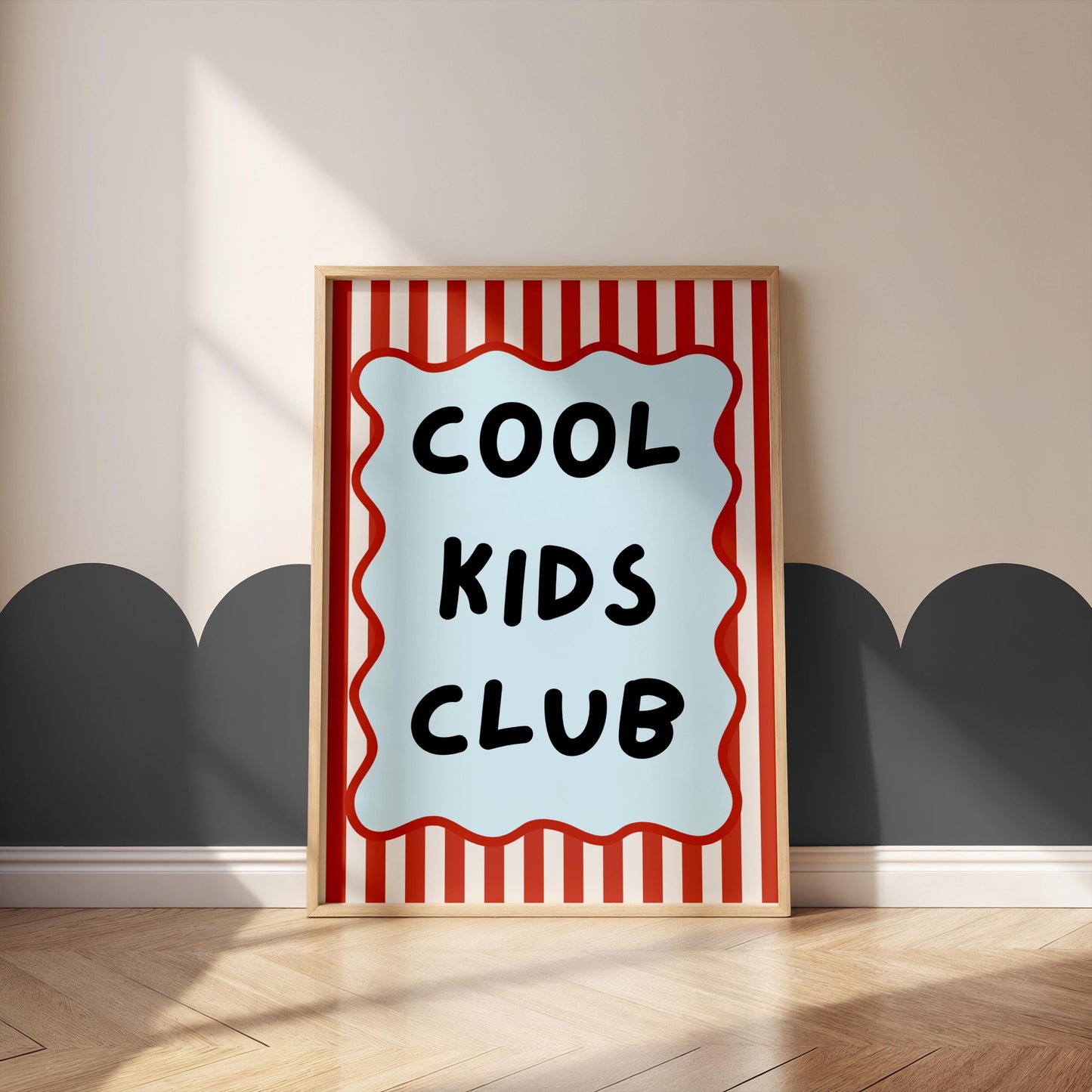 Cool Kids Club Print, Red & Blue Nursery Wall Art