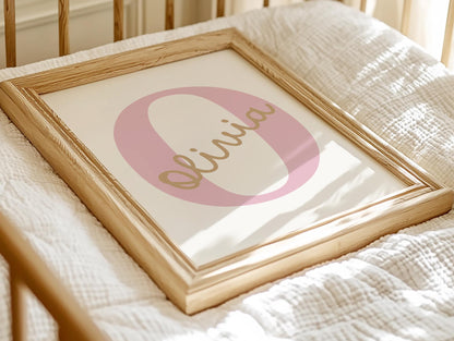 girls personalised unicorn :you are magic" pink print set of 3 for bedroom or nursery