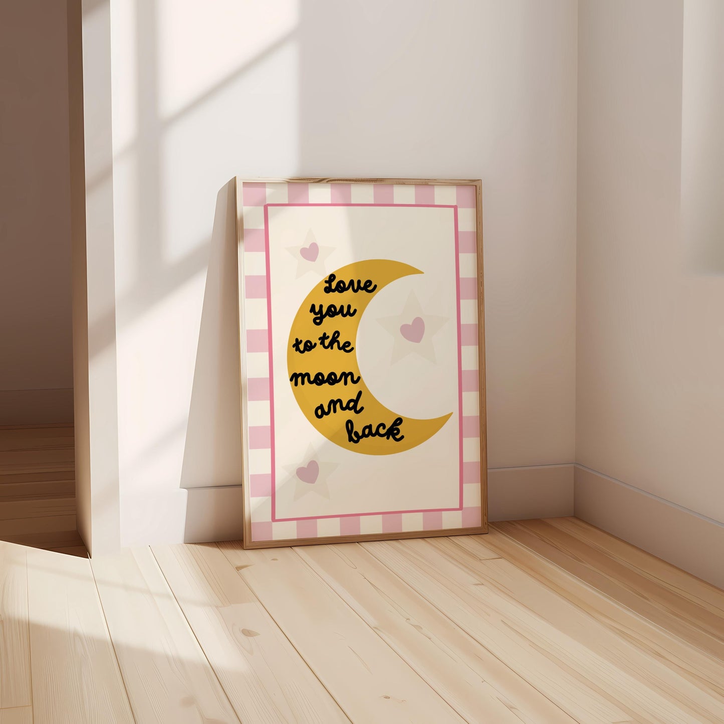 Girls personalised "love you to the moon and back" Wall Art Prints, Girls Nursery Decor, Set of 3