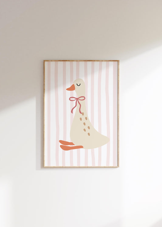 cute goose nursery print for girls bedroom