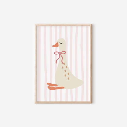 cute goose nursery print for girls bedroom
