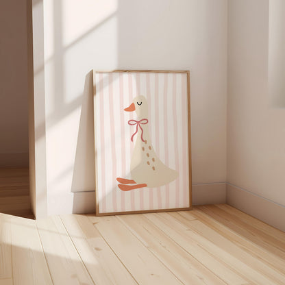 cute goose nursery print for girls bedroom