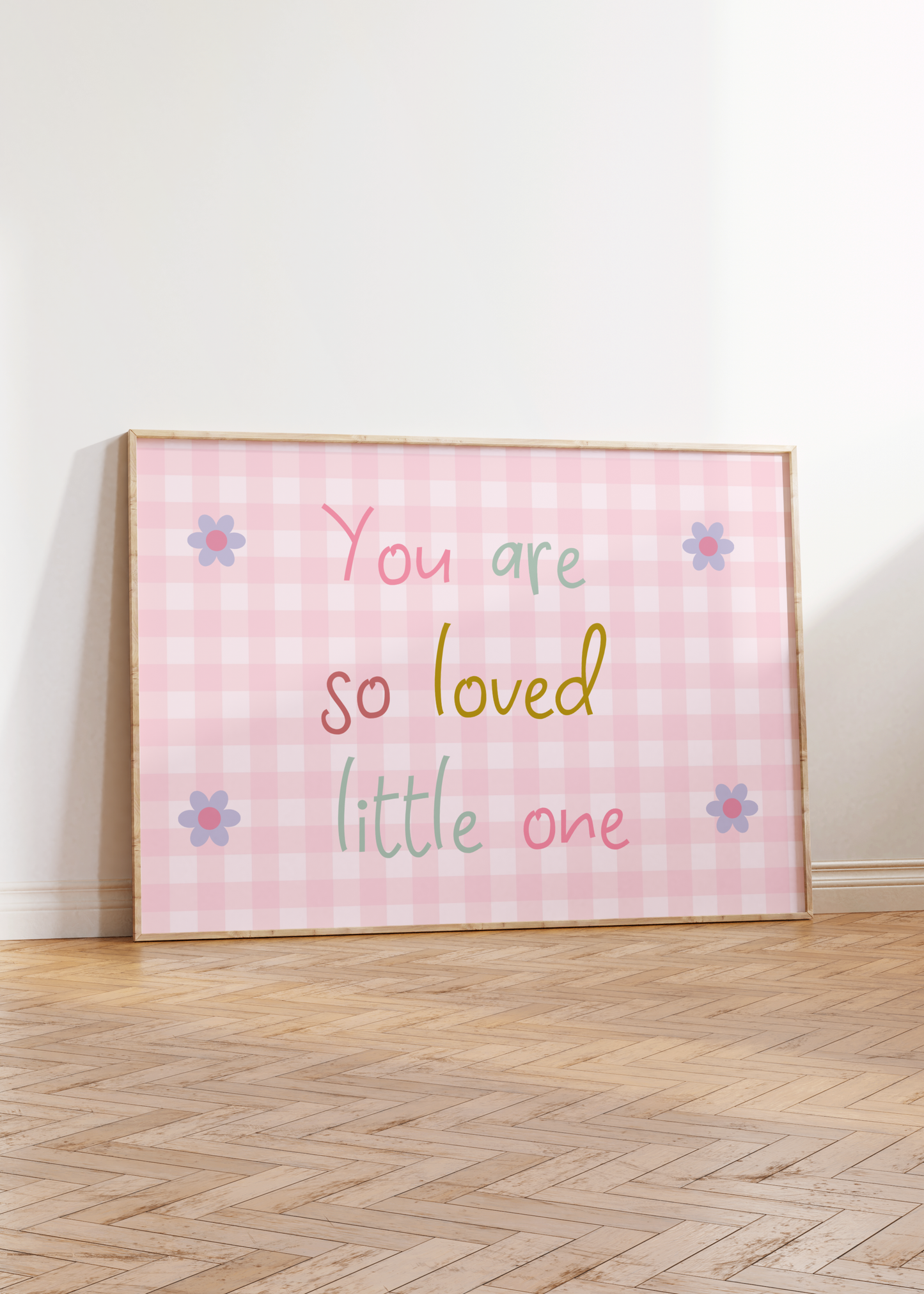 girls pink floral initial wall print for bedroom or nursery (Copy)