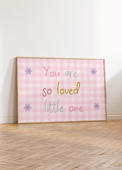 girls pink floral initial wall print for bedroom or nursery (Copy)